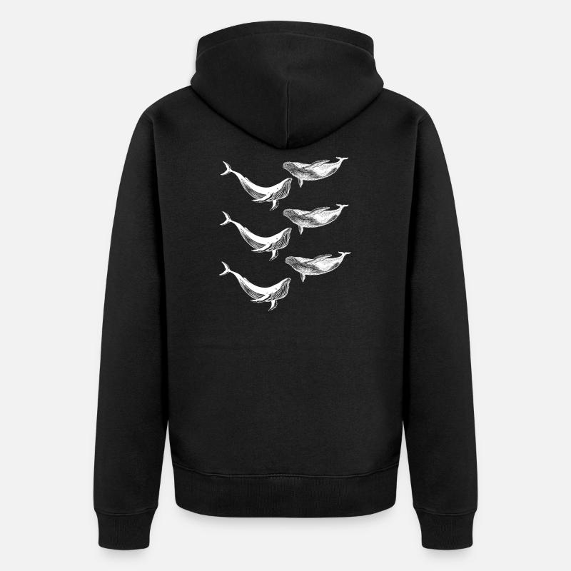 Baleines - Veste à capuche bio Premium Unisexe - noir