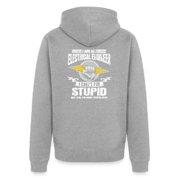 Elektroingenieur - Unisex Premium Bio Zip Hoodie - Grau meliert - Hinten - Nico (187cm)