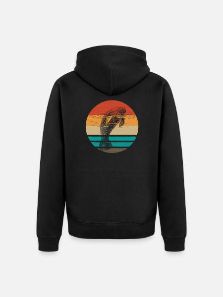 Manatee - Unisex Premium Organic Zip Hoodie - black
