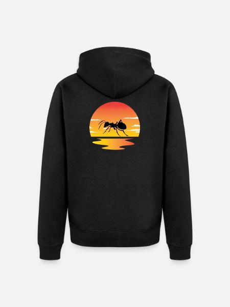 Ant Sunset - Unisex Premium Organic Zip Hoodie - black