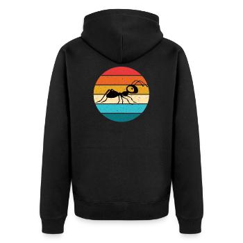 Ant - Unisex Premium Organic Zip Hoodie - black - Back - Nico (187cm)