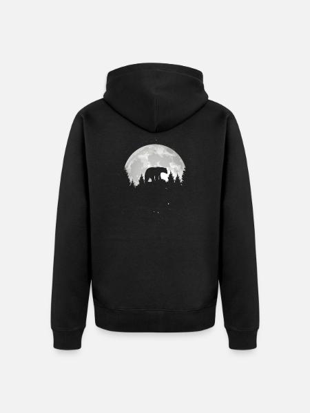 bear - Unisex Premium Organic Zip Hoodie - black