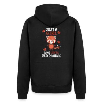 Panda Rouge Cadeau Pour Les Filles - Veste à capuche bio Premium Unisexe - noir - Dos - Nico (187cm)