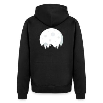 Red Panda In Front of the Moon - Unisex Premium Organic Zip Hoodie - black - Back - Nico (187cm)