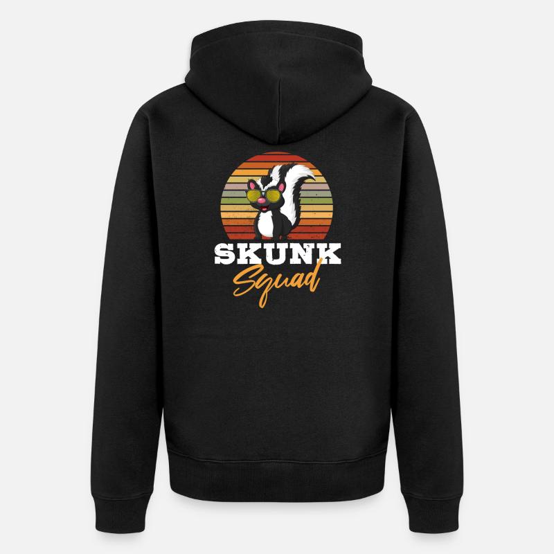 Stinktier Squad - Unisex Premium Bio Zip Hoodie - Schwarz