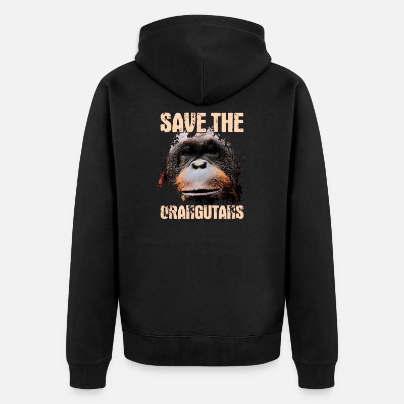 Protège les orangs-outans - Veste à capuche bio Premium Unisexe - noir