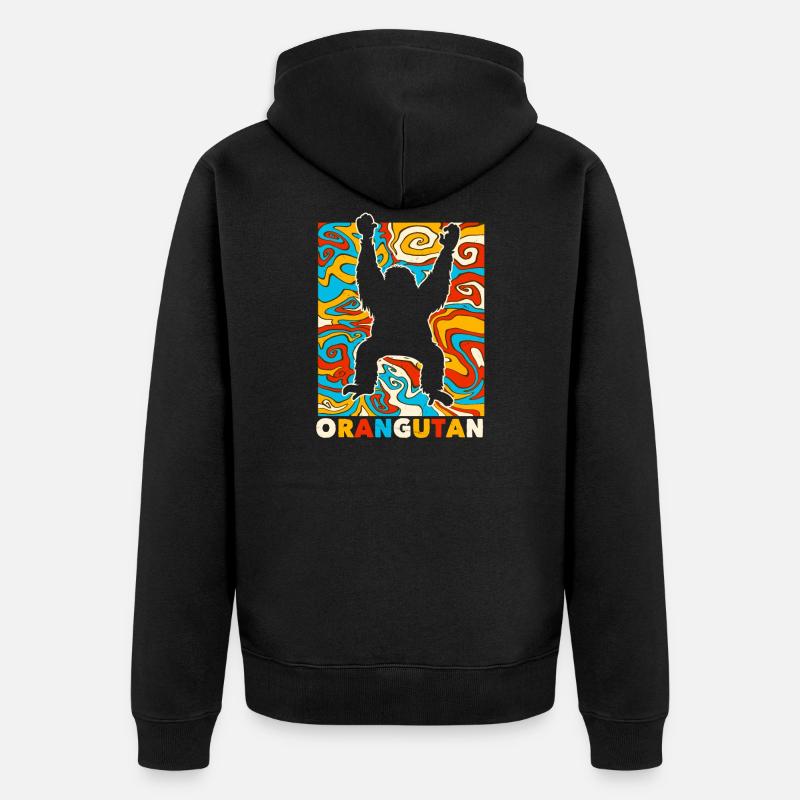 Orang-outan - Veste à capuche bio Premium Unisexe - noir