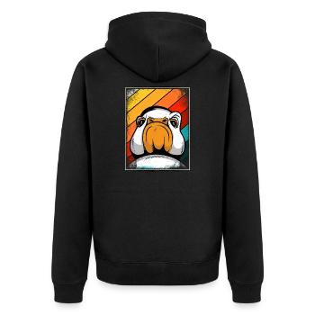 Gans - Unisex Premium Bio Zip Hoodie - Schwarz - Hinten - Nico (187cm)