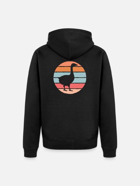 Goose Silhouette - Unisex Premium Organic Zip Hoodie - black