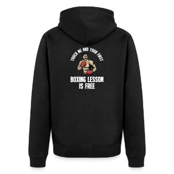 Boxing boxing boxer - Unisex Premium Organic Zip Hoodie - black - Back - Nico (187cm)