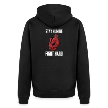 Boxing boxing boxer - Unisex Premium Organic Zip Hoodie - black - Back - Nico (187cm)