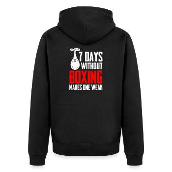 Boxing boxing boxer - Unisex Premium Organic Zip Hoodie - black - Back - Nico (187cm)