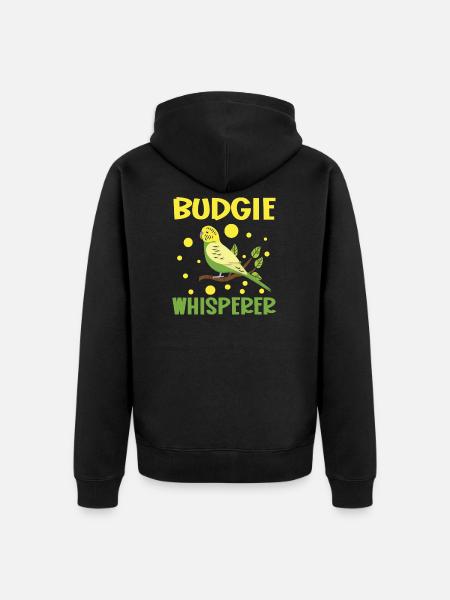 Wave Parakeet Whisperer - Unisex Premium Organic Zip Hoodie - black