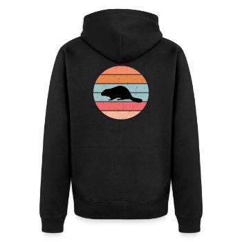 Biber - Unisex Premium Bio Zip Hoodie - Schwarz - Hinten - Nico (187cm)