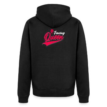 Fechten Fechtsport Degen - Unisex Premium Bio Zip Hoodie - Schwarz - Hinten - Nico (187cm)