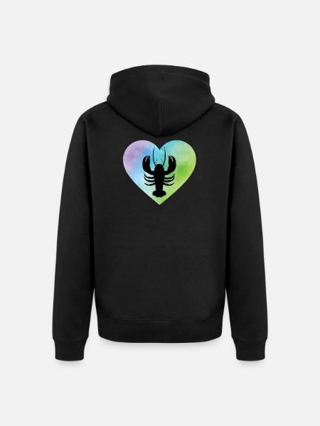 crayfish - Unisex Premium Organic Zip Hoodie - black