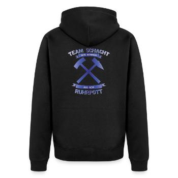 Schalke Team Ruhrpott Fussball Schalker Geschenk - Unisex Premium Bio Zip Hoodie - Schwarz - Hinten - Nico (187cm)