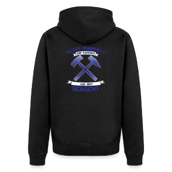 Schalke Team Ruhrpott Fussball Schalker Geschenk - Unisex Premium Bio Zip Hoodie - Schwarz - Hinten - Nico (187cm)