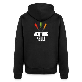 Jonglieren Jongleur - Unisex Premium Bio Zip Hoodie - Schwarz - Hinten - Nico (187cm)