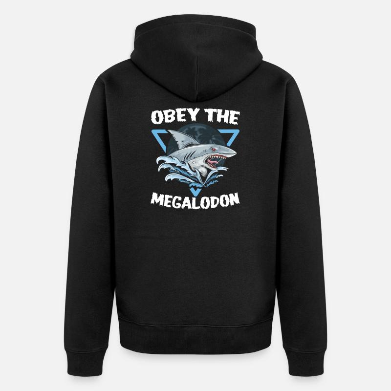 Obéis au mégalodon - Veste à capuche bio Premium Unisexe - noir