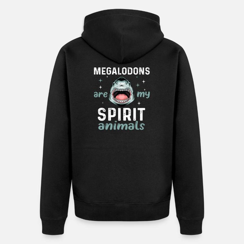 Animal préféré Megalodon - Veste à capuche bio Premium Unisexe - noir