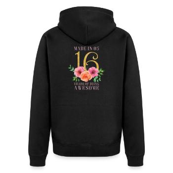 Sweet 16e anniversaire - Veste à capuche bio Premium Unisexe - noir - Dos - Nico (187cm)