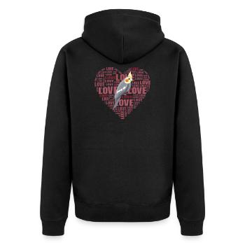 Nymph Parakeet Love Bird - Unisex Premium Organic Zip Hoodie - black - Back - Nico (187cm)