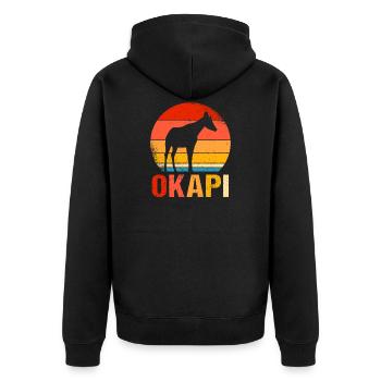 Okapi Retro Cadeau - Veste à capuche bio Premium Unisexe - noir - Dos - Nico (187cm)