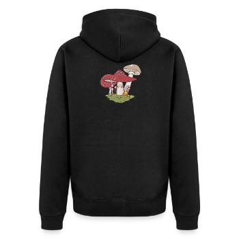 Champignons Cueilleurs de champignons Essineur de champignons Cueilleurs - Veste à capuche bio Premium Unisexe - noir - Dos - Nico (187cm)
