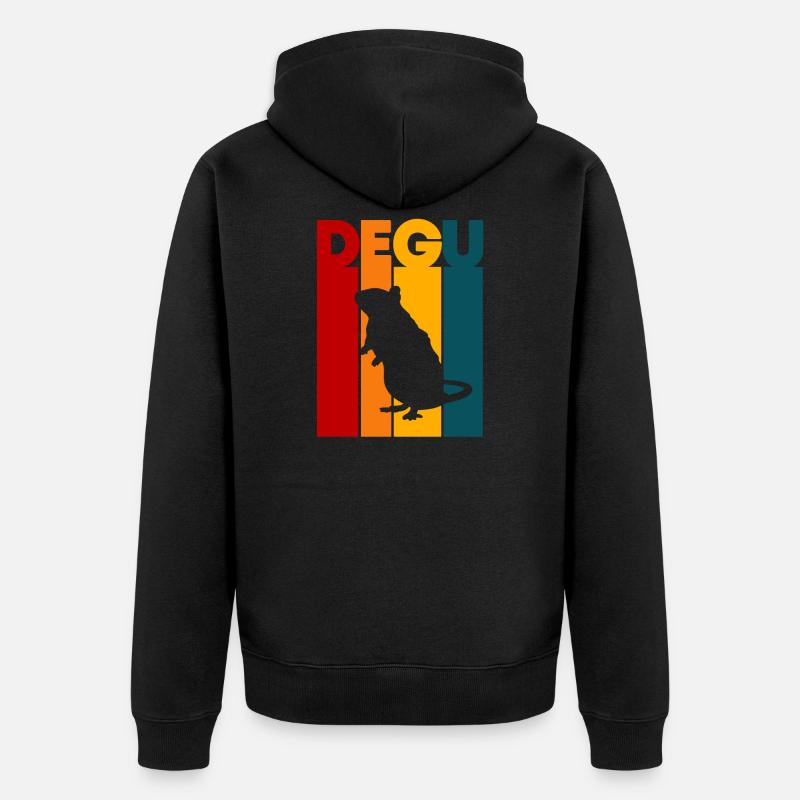 Degu Geschenk - Unisex Premium Bio Zip Hoodie - Schwarz