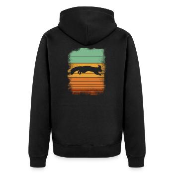 Eichhörnchen - Unisex Premium Bio Zip Hoodie - Schwarz - Hinten - Nico (187cm)