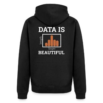 « Data Is Beautiful » | Data Scientist - Veste à capuche bio Premium Unisexe - noir - Dos - Nico (187cm)