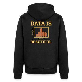 « Data Is Beautiful » | Data Scientist - Veste à capuche bio Premium Unisexe - noir - Dos - Nico (187cm)