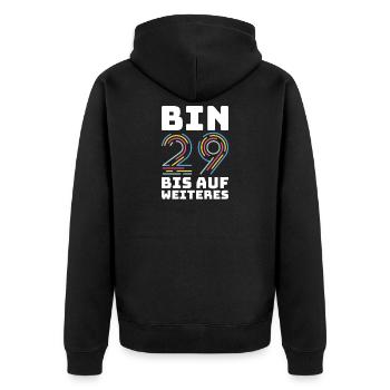 Geschenk 30. Geburtstag - Dreißigster 30 Jahre Alt - Unisex Premium Bio Zip Hoodie - Schwarz - Hinten - Nico (187cm)