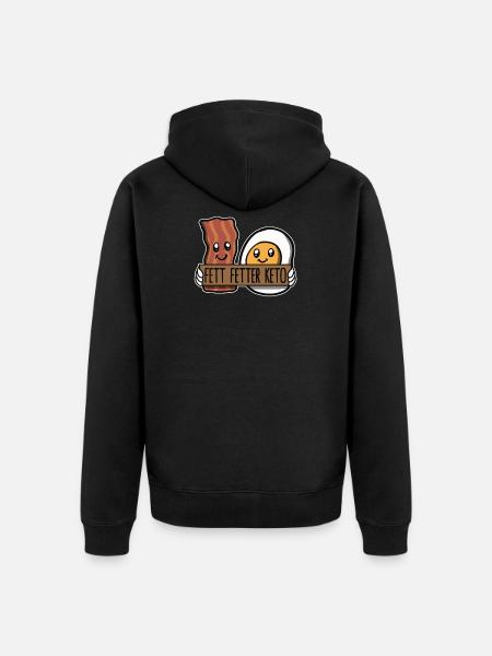 Keto Diät Ketogen Ketose - Unisex Premium Bio Zip Hoodie - Schwarz