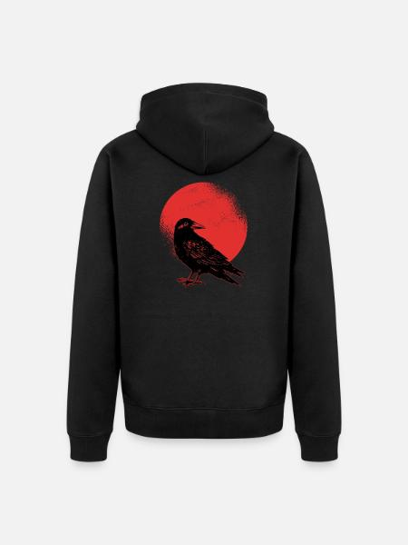 raven - Unisex Premium Organic Zip Hoodie - black