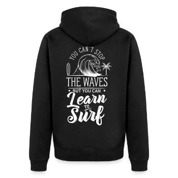 Vous pouvez apprendre Surf surf sur surf - Veste à capuche bio Premium Unisexe - noir - Dos - Nico (187cm)