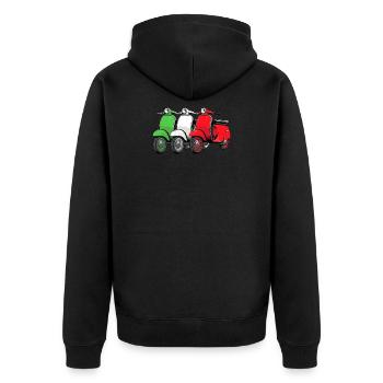 Scooter Mofa Moped Roller - Unisex Premium Organic Zip Hoodie - black - Back - Nico (187cm)