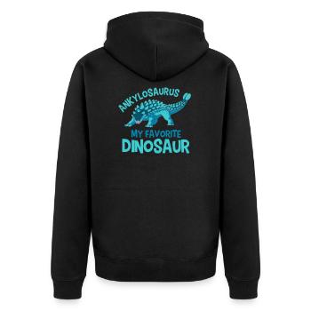 Favourite dinosaur Ankylosaurus - Unisex Premium Organic Zip Hoodie - black - Back - Nico (187cm)