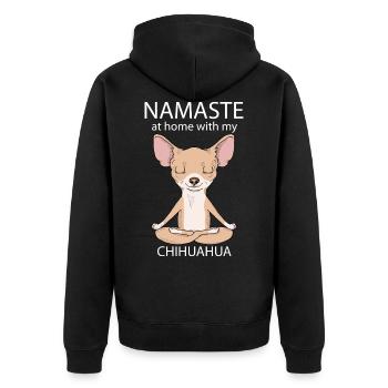 Namaste Chihuahua - Cool Funny Dog Lovers Cadeau - Veste à capuche bio Premium Unisexe - noir - Dos - Nico (187cm)