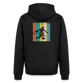 Rétro basketball streetball - Veste à capuche bio Premium Unisexe - noir - Dos - Nico (187cm)