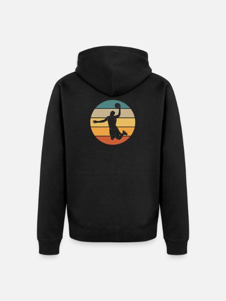 Retro Basketball Streetball - Unisex Premium Organic Zip Hoodie - black