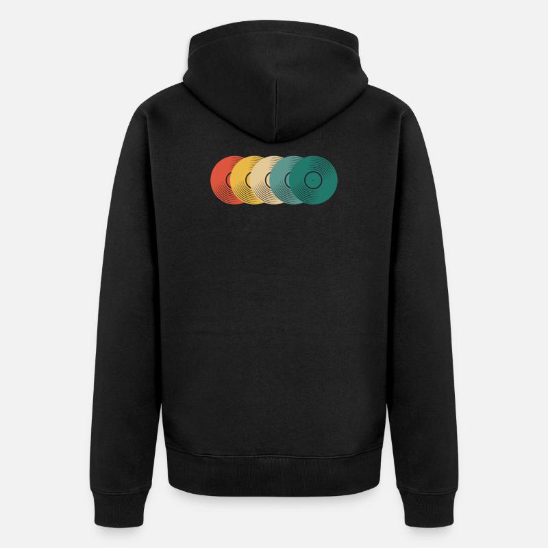 Rétro Vinyle Collectionneur de disques - Veste à capuche bio Premium Unisexe - noir