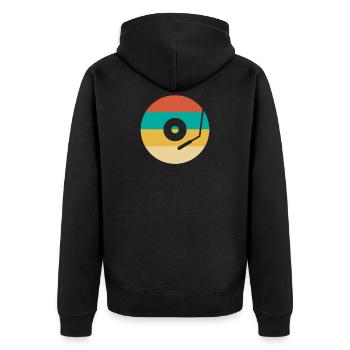 Rétro Vinyle Collectionneur de disques - Veste à capuche bio Premium Unisexe - noir - Dos - Nico (187cm)