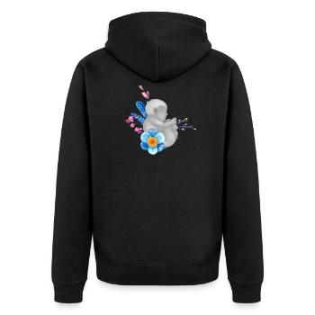 Hebamme Dankeschön - Doula Schwanger Geburtshilfe - Unisex Premium Bio Zip Hoodie - Schwarz - Hinten - Nico (187cm)