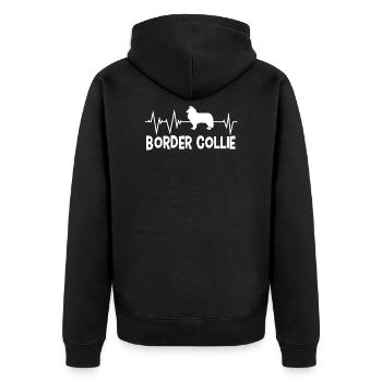Le rythme cardiaque du Border Collie Terrier - Veste à capuche bio Premium Unisexe - noir - Dos - Nico (187cm)