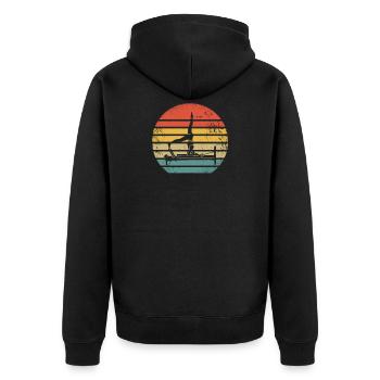 Pilates - Unisex Premium Organic Zip Hoodie - black - Back - Nico (187cm)