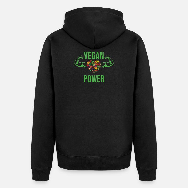 Végétaliens végétaliennes légumes Végétalien - Veste à capuche bio Premium Unisexe - noir