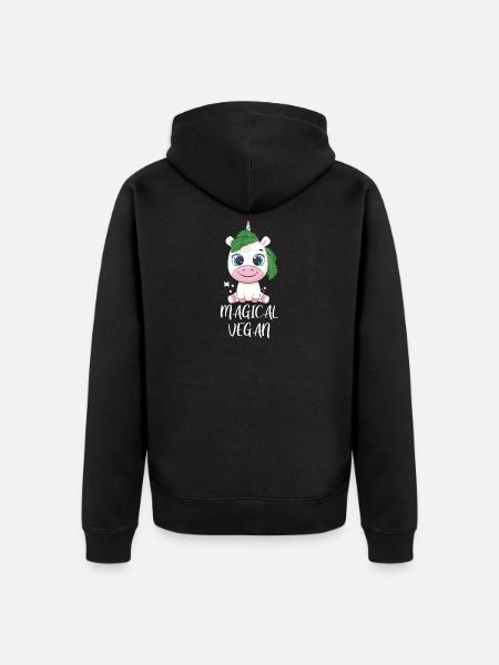 Vegan Veganism Vegetable Vegan - Unisex Premium Organic Zip Hoodie - black