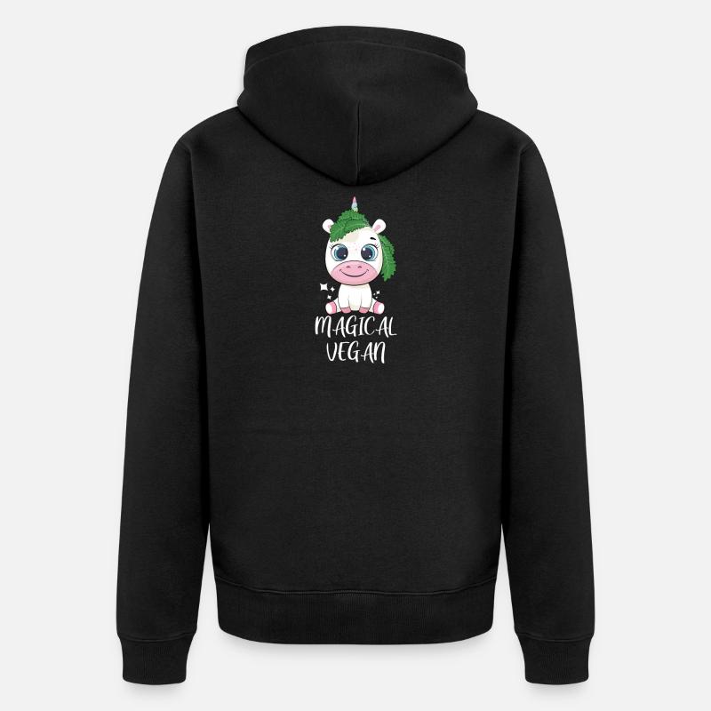 Végétaliens végétaliennes légumes Végétalien - Veste à capuche bio Premium Unisexe - noir